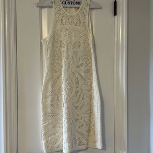 Bar III - size Medium white lace short fitted bodycon dress. Only worn once.